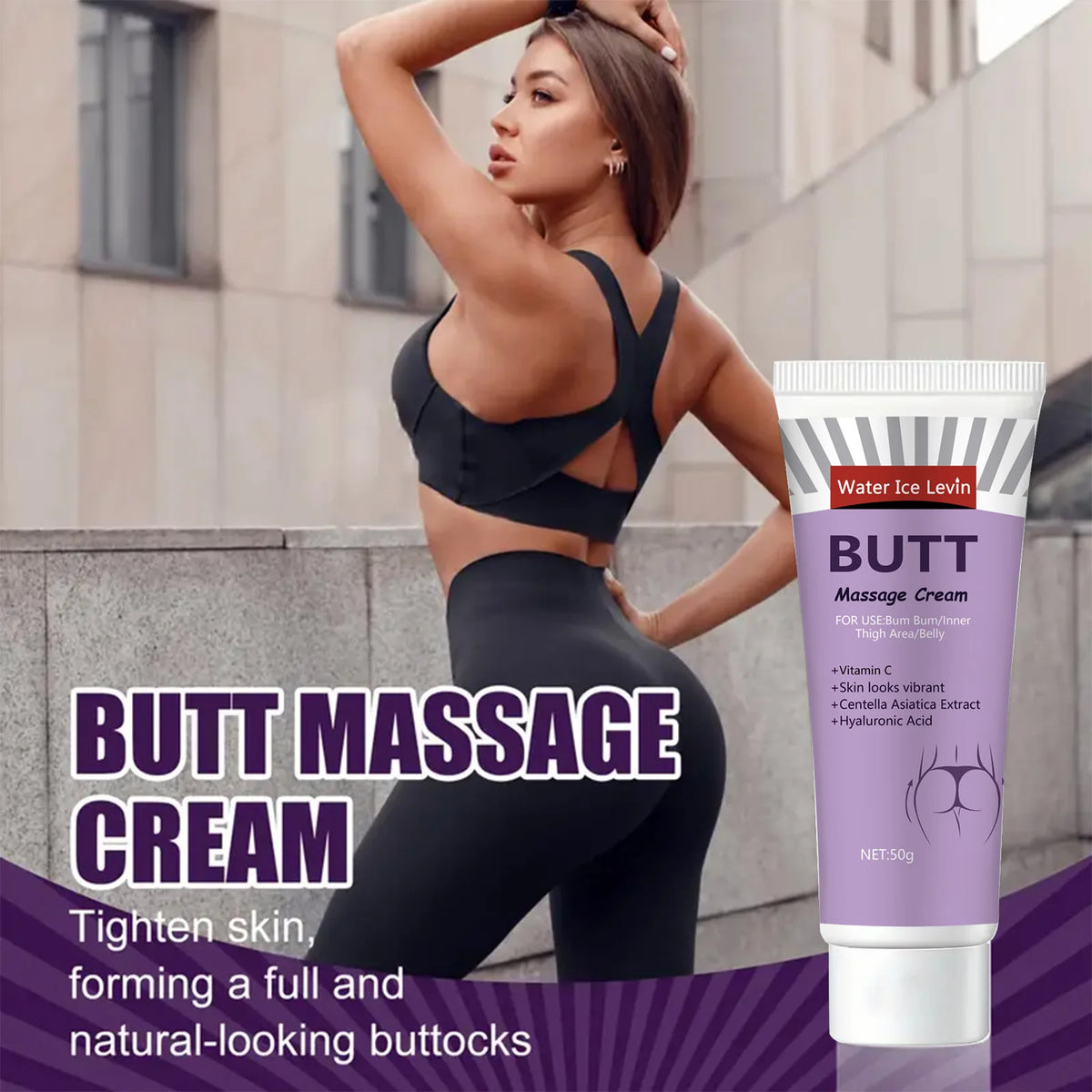 Hip Firming Cream - Moisturizing Body Care Formula with Glycerin, Vitamin C & Hyaluronic Acid for All Skin Types