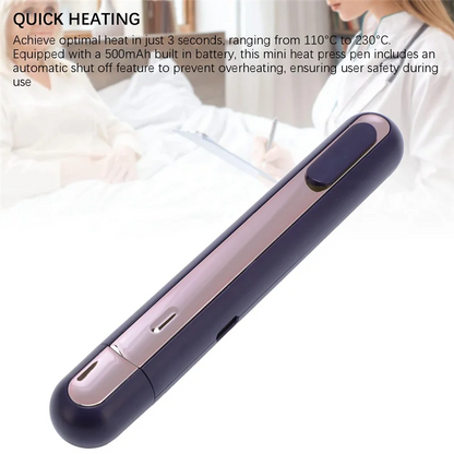 AT63 Mini Heat-Press Pen – Compact DIY Tool for 3-Second Heat Sealing & Personalized Cards