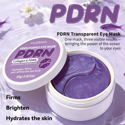 PDRN Under Eye Patches - 60 Patches (30 Pairs) with Niacinamide & Collagen for Dark Circles, Puffiness, Brightening & Hydrating Skin