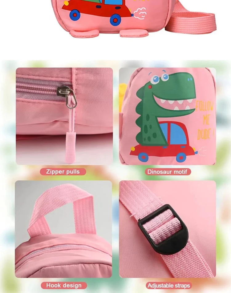 Cute Cartoon Dinosaur Kids Backpack – Anti-Lost Toddler School Bag for Kindergarten & Preschool