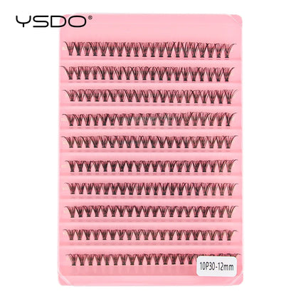YSDO Premade Volume Fans Eyelash Extensions – 10/14 Rows Natural Mink Individual Cluster Lashes for Makeup