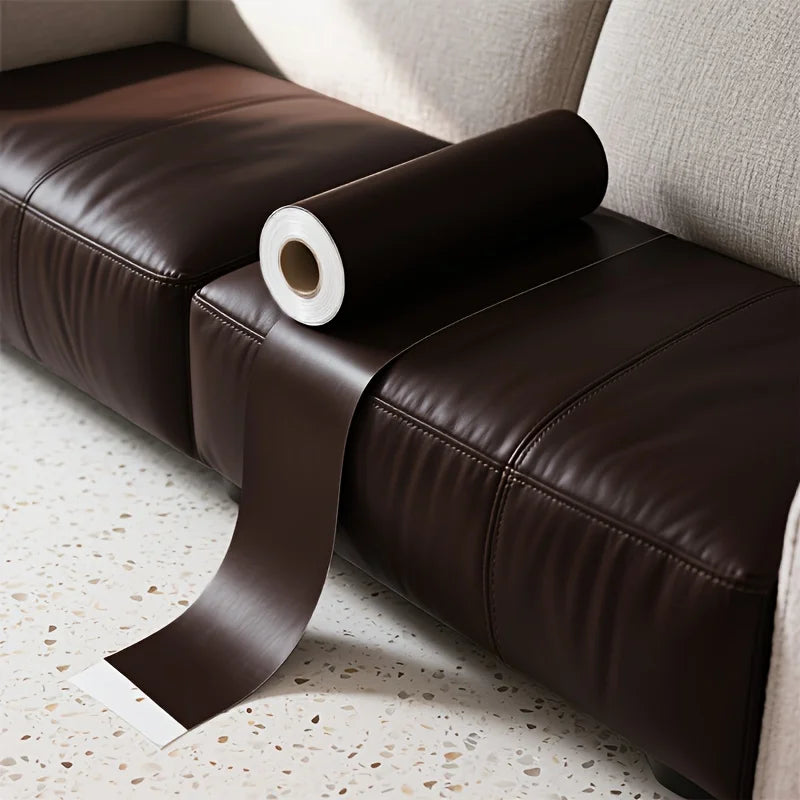 Large PU Leather Repair Patch Roll - Self-Adhesive Faux Leather Repair Tape for Sofa, Car & EV Seats
