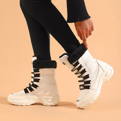 Women's Winter Mid-Calf Snow Boots – Waterproof Thigh-High Hiking Boots for Warmth and Comfort