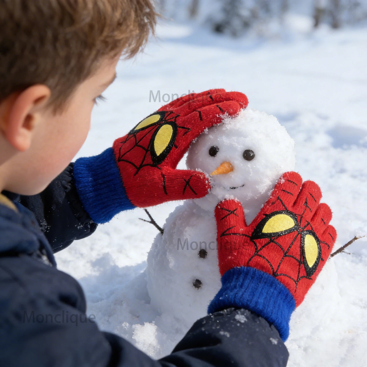 Spider-Man Winter Gloves - Warm Knitted Cartoon Gloves for Children, Marvel-Themed Christmas Gift