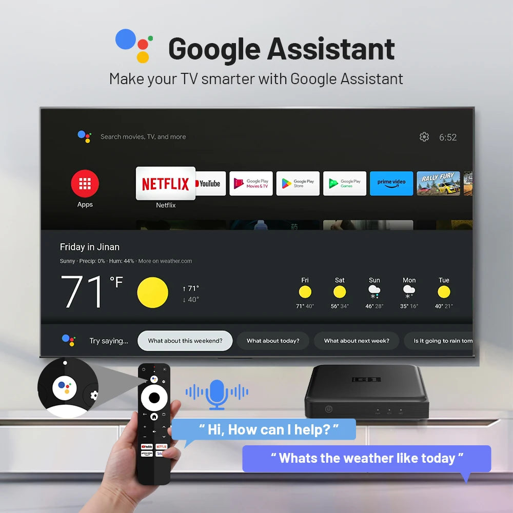KINHANK G1 Android TV Box – 4K Ultra HD, Google Certified, Netflix, Dolby Vision, HDR10+, 4GB RAM, 32GB Storage, WiFi6 Streaming Device