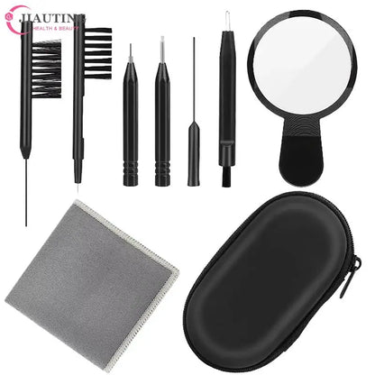 1-9PCS Hearing Aid Cleaning Tool Set – Brushes, Vent Cleaners, Magnets & Wax Loops for Ear Device Maintenance