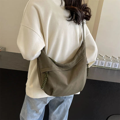 New Nylon Fabric Shoulder Bag – High Capacity Women's Crossbody Messenger Bag, Versatile & Leisure Hobo