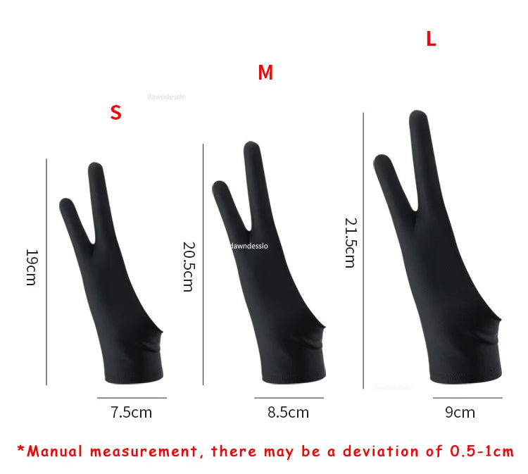 Anti-Touch Two-Finger Hand Gloves for Tablet Drawing & Digital Art - Anti-Fouling, Oil Painting Screen Protection