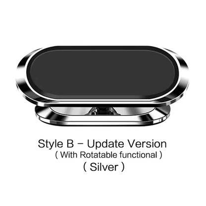 Magnetic Car Phone Holder - 360° Rotatable Mini Strip Shape Stand with Strong Metal Magnet for iPhone 14 & Huawei GPS Mount