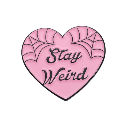 Pink Heart Brain Ghost Enamel Brooch – Gothic Retro Radio & TV Badge, Funny Punk Lapel Pin Jewelry Gift