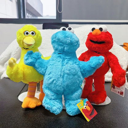 Cute Sesame Street Plush Toys - Elmo, Cookie Monster, Big Bird & Kermit Stuffed Dolls