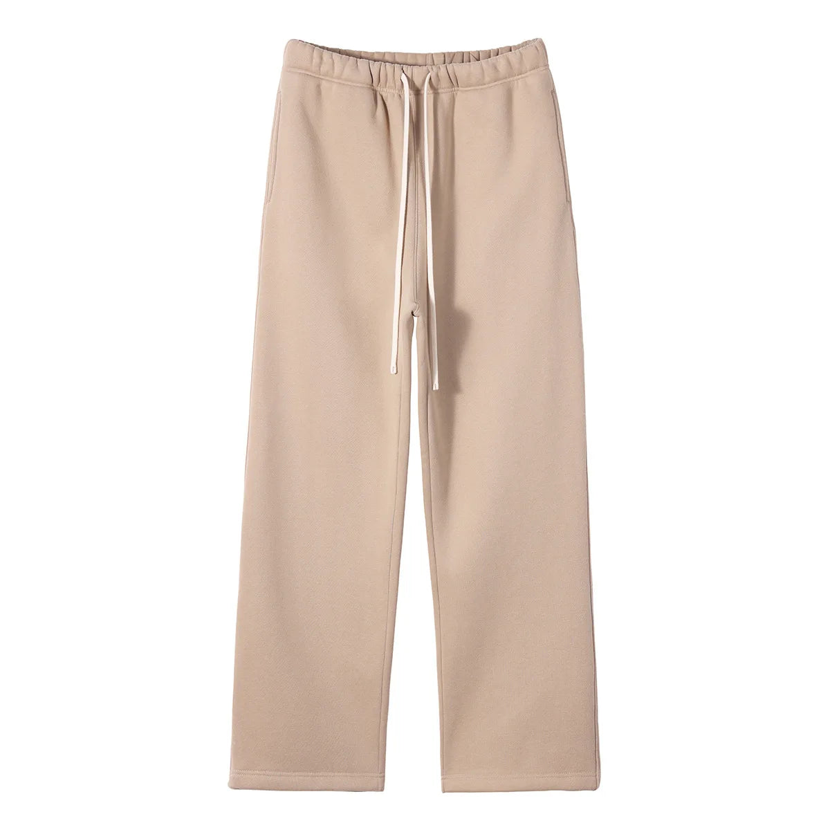 Straight-Lined Solid Color Cashmere Sweatpants – Soft Cozy Lounge Pants
