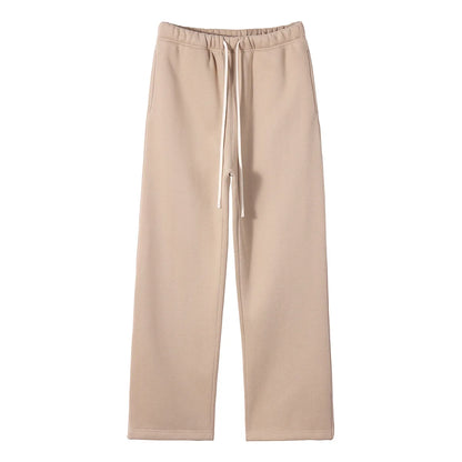 Straight-Lined Solid Color Cashmere Sweatpants – Soft Cozy Lounge Pants