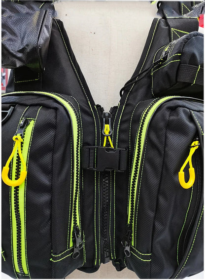 Multi-Functional Life Jacket Vest for Outdoor Fishing – Safety Vest with Storage Pockets & Buoyant Materials