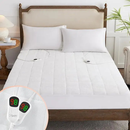 Queen Size Electric Mattress Pad — 5 Heat Settings Coral Fleece Bed Warmer for Cold Sleepers