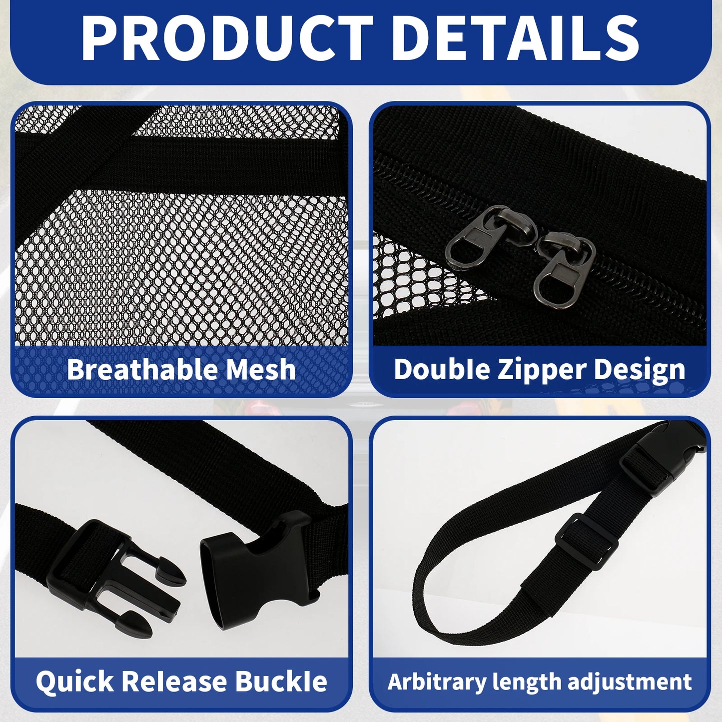 Triangular Car Roof Storage Net | Double-Layer Mesh Anti-Fall SUV Organizer for 2024