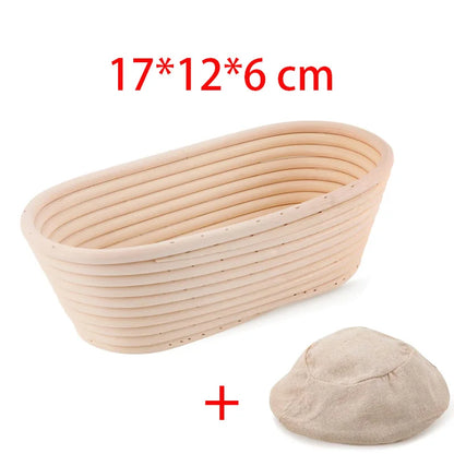 Handmade Natural Rattan Bread Proofing Basket — Wicker Dough Fermentation Banneton for Sourdough Baking