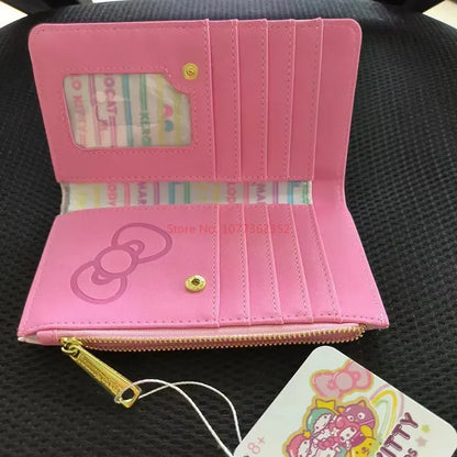 2024 Sanrio Hello Kitty Loungefly Purse – Pink Double Fold Clutch, Women's Birthday Gift & Card Coin Bag