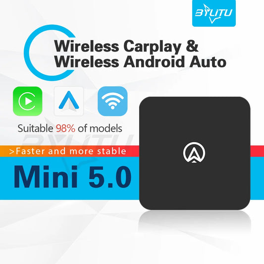 Wireless CarPlay Mini Box Dongle - Android Auto Adapter for Toyota, Mazda, Honda, Hyundai, Kia, VW, Audi, Benz, Ford, Opel, Chery
