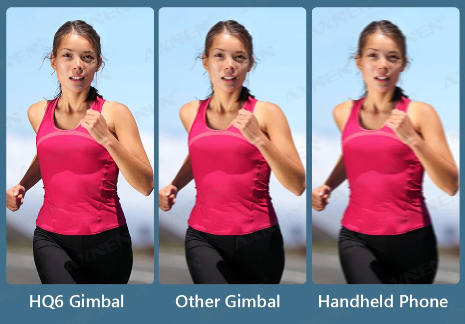 HQ6 3-Axis Gimbal Handheld Stabilizer – With Fill Light, Face Tracking, Anti-Shake for Android & iPhone Video Recording