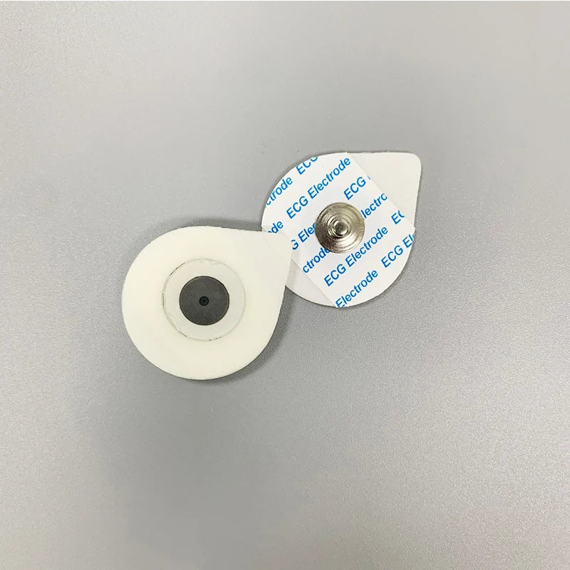 50-Pack Children's Disposable ECG Electrodes — Dry Foam with 3.9mm Snap, Medical Use