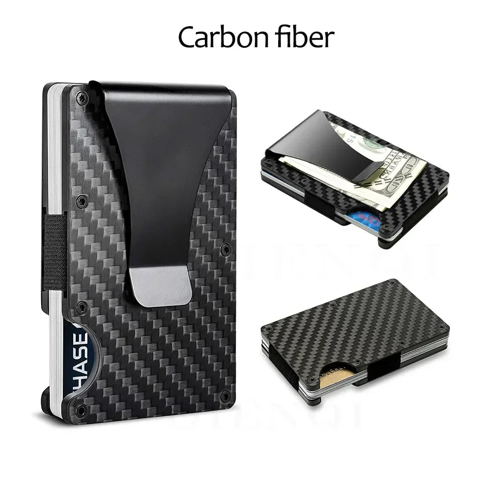 Carbon Fiber Minimalist Slim Wallet for Men – RFID-Blocking Credit Card Holder & Cashback Cardholder Case