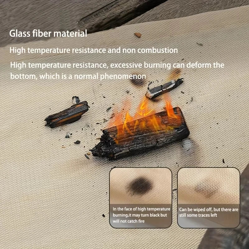 High Temperature Fire Retardant BBQ Fire Pit Mat - Heat Resistant Grill Protection for Outdoor & Indoor Camping