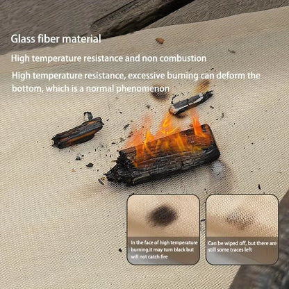 High Temperature Fire Retardant BBQ Fire Pit Mat - Heat Resistant Grill Protection for Outdoor & Indoor Camping