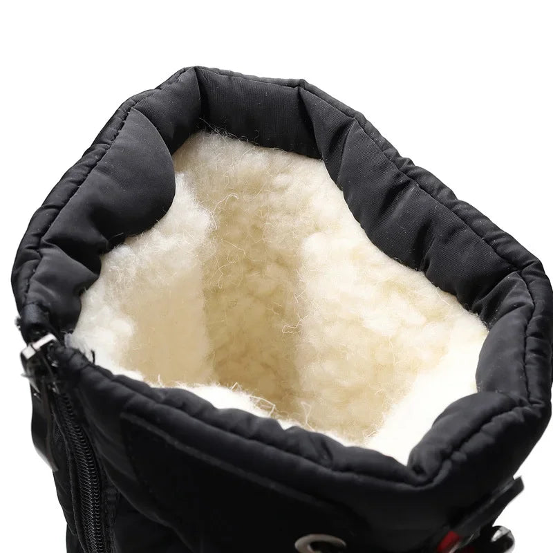 Women’s Faux Fur Ankle Boots – Silver Chunky Platform Waterproof Snow Boots with Thick Plush, Warm Winter Shoes