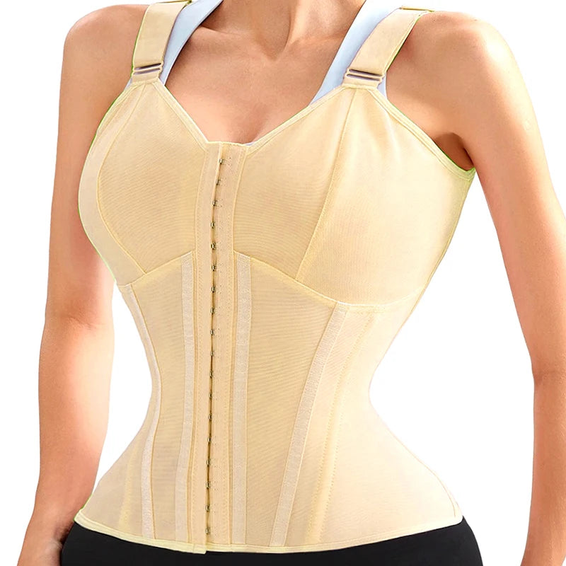 AfruliA XXXS Colombian Fajas – High Compression Vest Waist Trainer Corset with Zipper & Hook, Flat Belly Slimming Body Shaper
