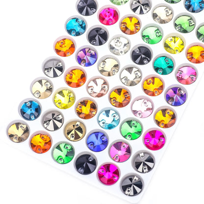 Crystal Rhinestone Flatback Beads - AB Round Shell Gems for DIY Crafts, Clothing & Wedding Decoration