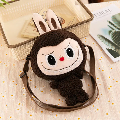 30cm Labubu Cartoon Cute Doll Backpack – Shoulder Crossbody Toy Pouch for Outdoor Travel, Christmas Gift