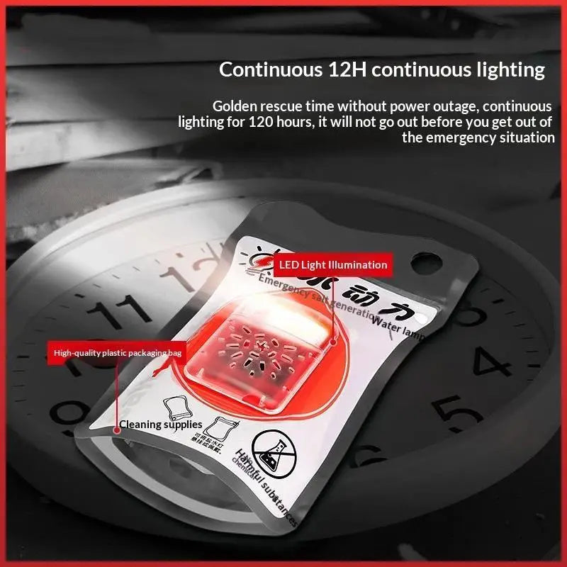 Portable Salt Water Emergency Lamp - 120-Hour Battery-Free Light for Camping, Hiking & Outdoor Survival