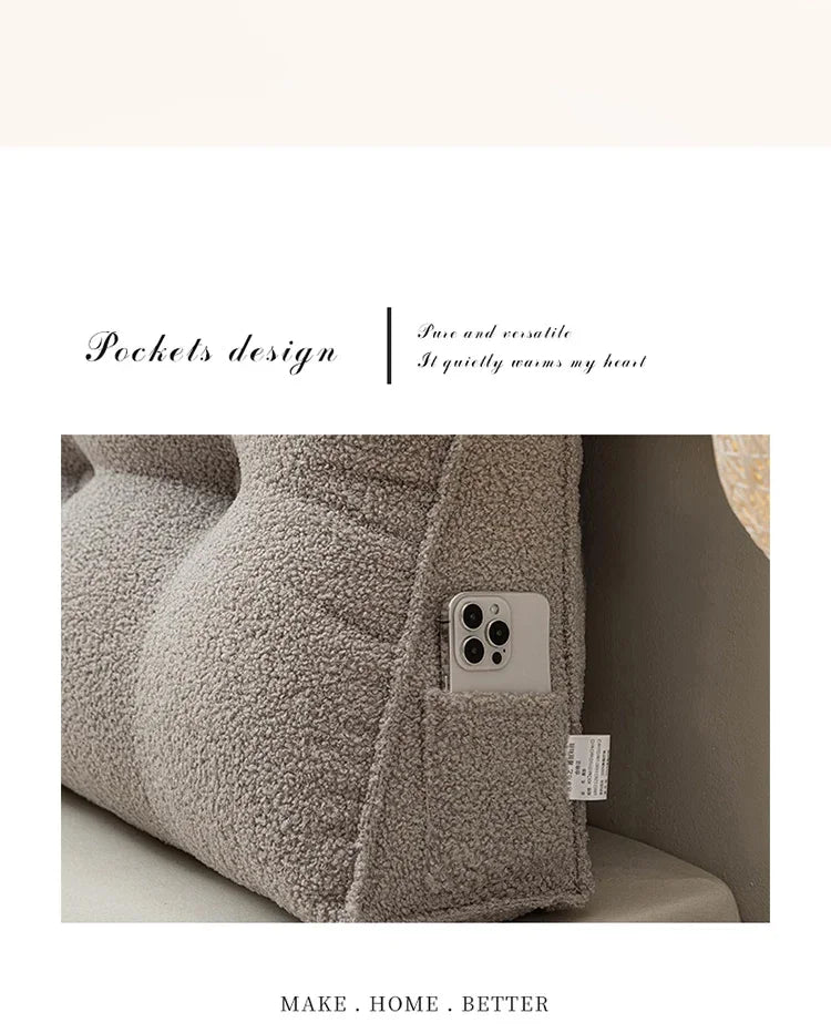 Large Triangular Headboard Wedge Pillow – Bed Rest Backrest Cushion with Removable Cover for Positioning Support