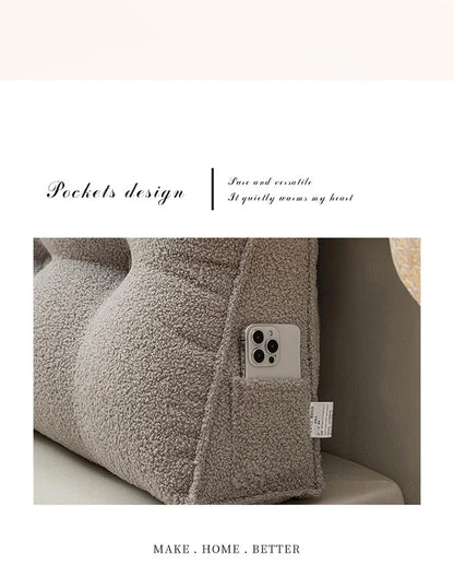 Large Triangular Headboard Wedge Pillow – Bed Rest Backrest Cushion with Removable Cover for Positioning Support