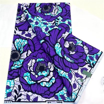 African Ankara Wax Print Fabric - 100% Cotton Soft Nigerian Real Wax Material for Women’s Party Dresses