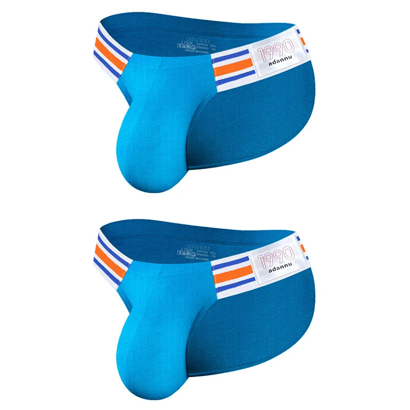Men’s Breathable Brief Underwear 1/2/3/4PCS – High Fork Triangle Design with Striped Elastic Waistband Comfort Fit