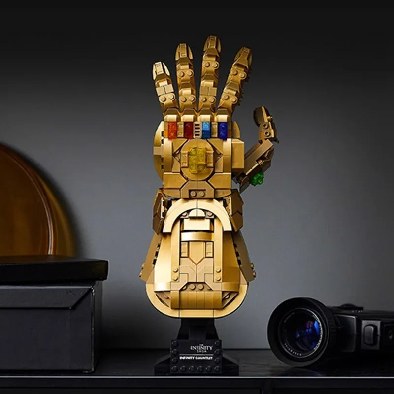 Marvel 32cm Iron Man Nano Gauntlet Building Blocks – Thanos Infinity Gloves DIY Puzzle Plastic Figure Toy