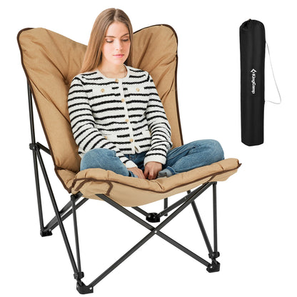 KingCamp Portable Foldable Butterfly Chair – Comfortable Upholstered Seat for Camping, Dorm & Outdoor, 300 lbs