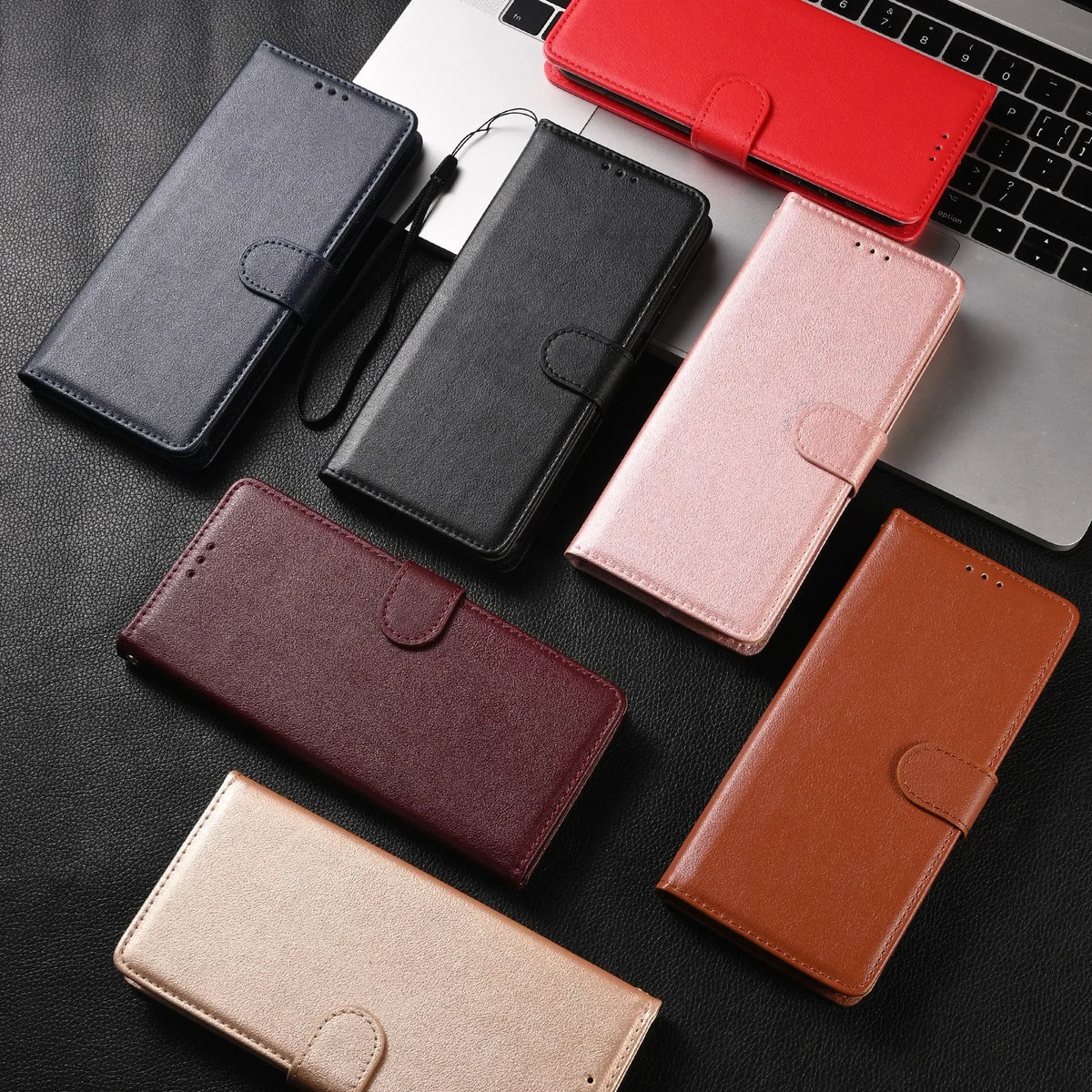 Leather Flip Wallet Case - Protective Cover for Xiaomi Redmi Note 7–13 & Redmi 9A/9C/10/10A/10C Models