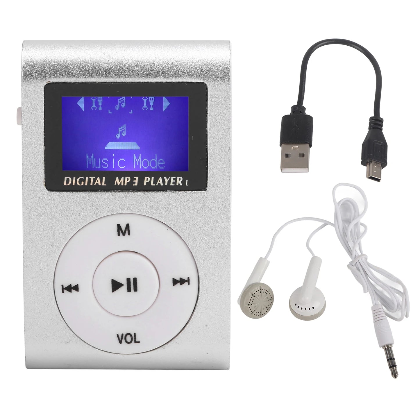 Portable Clip MP3 Music Player - Mini Sports Music Player with LCD Screen & Memory Card Support