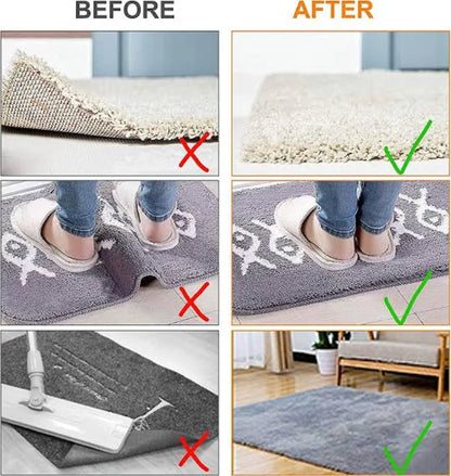 Prevent Carpet Curling : 16/8pcs Non-Slip Reusable Washable Stickers – Floor Rug Mat Tape Gripper Corner Pads