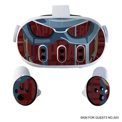 Vinyl Skin Sticker for Meta Quest 3 VR Headset & Controllers – PVC Halloween Pattern Decal Wrap Cover for Oculus Quest 3 Accessories