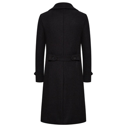 Unisex Long Wool Coat – Elegant Double-Breasted Slim Windbreaker Jacket for Autumn Daily Fashion
