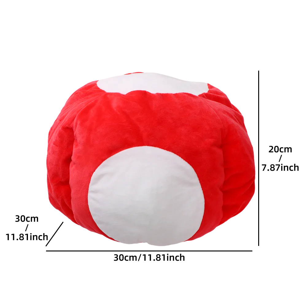 Mario & Luigi Bros Plush Mushroom Hat – Red, Green, Blue Cosplay Cap for Unisex