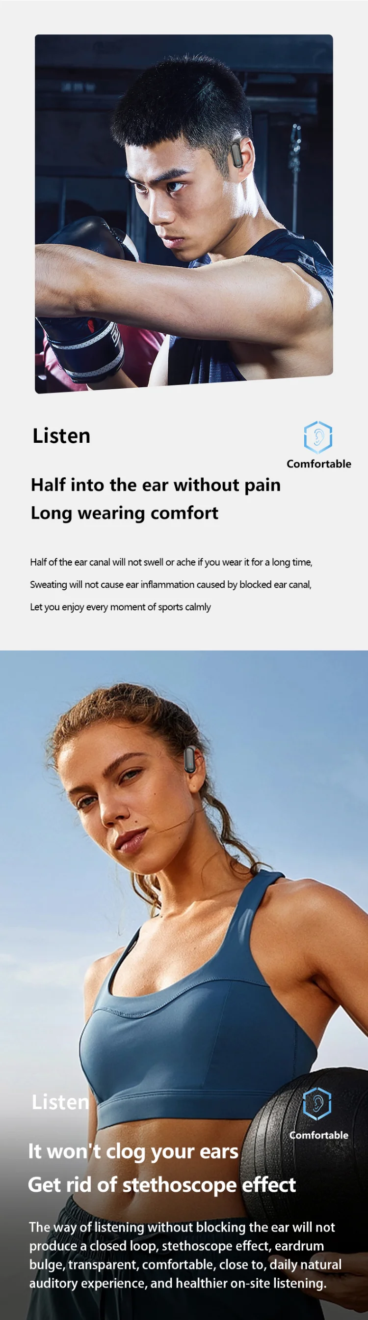 Bosebye A520 Bluetooth 5.3 TWS Earphones - HiFi Stereo, Waterproof Wireless Sports Earbuds with Mic and Touch Control