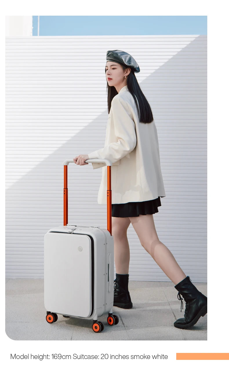 Mixi 20" Wide Handle Carry-On Suitcase — New Design Travel Trolley with Aluminum Frame, Unisex PC Luggage M9275