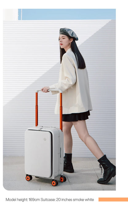 Mixi 20" Wide Handle Carry-On Suitcase — New Design Travel Trolley with Aluminum Frame, Unisex PC Luggage M9275