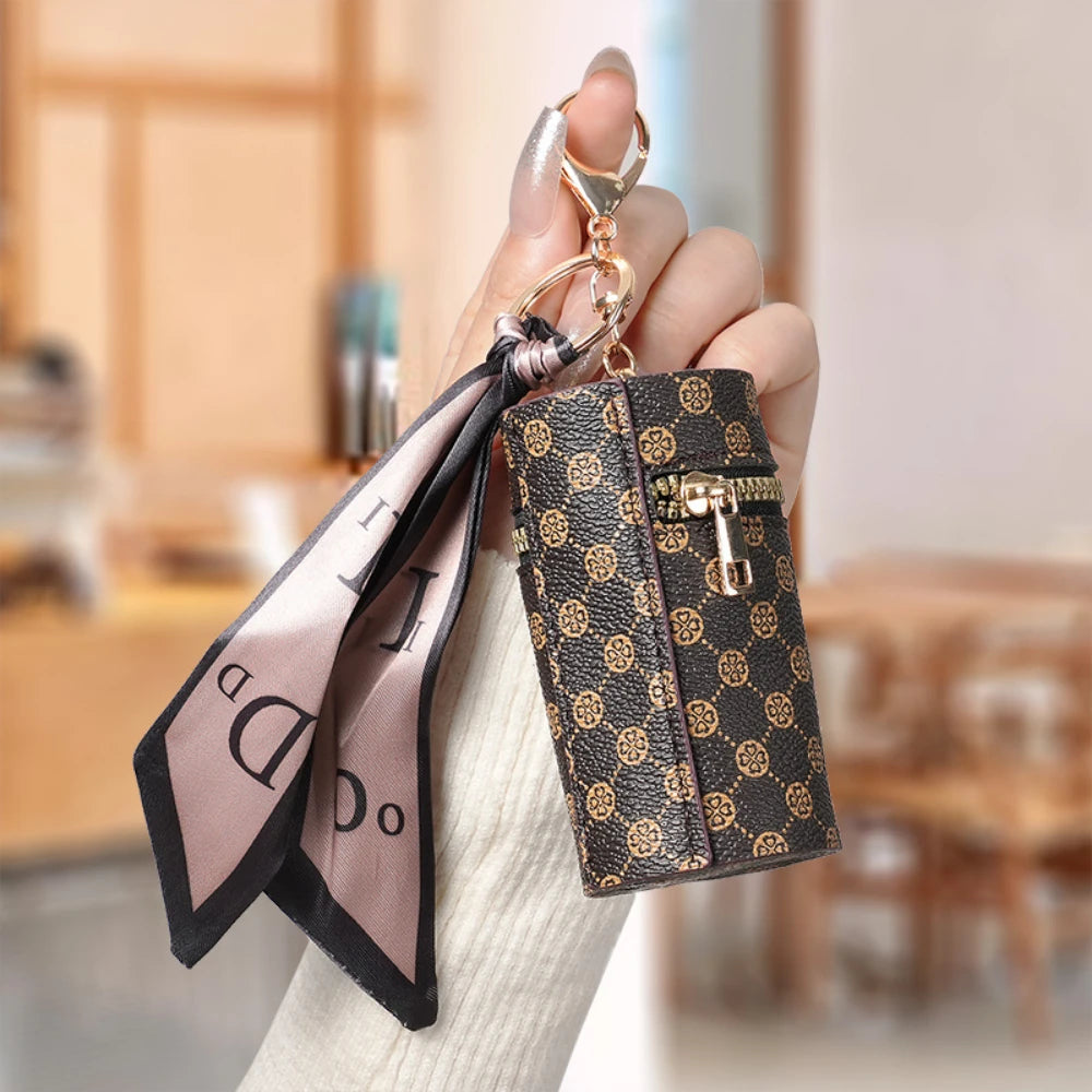 Luxury Mini Coin Purse Pendant - Retro Keychain Bag for Earbuds, Lipstick & Small Essentials