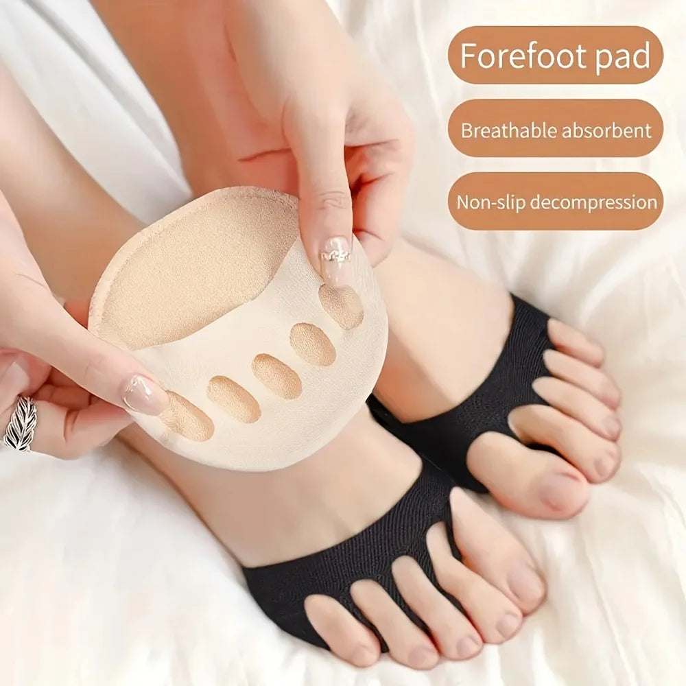 High Heel Forefoot Foot Pads – Soft Invisible Metatarsal Support Cushions, Non-Slip Comfortable Anti-Friction Insoles for Pain Relief